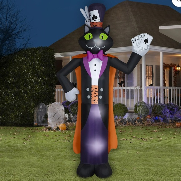 Halloween Giant Magic Cat Airblown Yard Inflatable, 10 ft, by Way To Celebrate - Picture 1 of 6